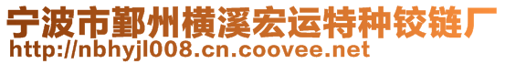 寧波市鄞州橫溪宏運特種鉸鏈廠