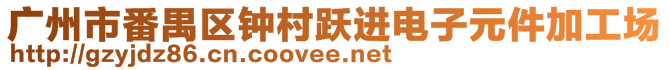 廣州市番禺區(qū)鐘村躍進(jìn)電子元件加工場(chǎng)