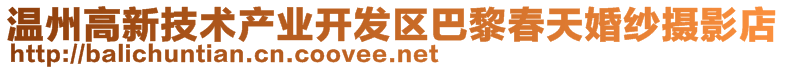 溫州高新技術(shù)產(chǎn)業(yè)開發(fā)區(qū)巴黎春天婚紗攝影店