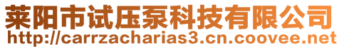 萊陽(yáng)市試壓泵科技有限公司