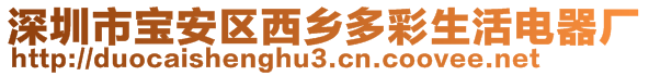 深圳市寶安區(qū)西鄉(xiāng)多彩生活電器廠