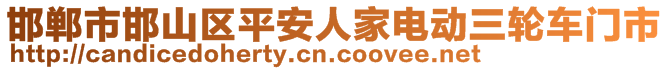 邯鄲市邯山區(qū)平安人家電動三輪車門市