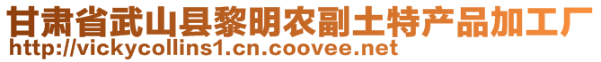 甘肅省武山縣黎明農(nóng)副土特產(chǎn)品加工廠