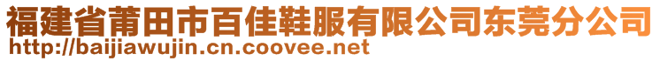 福建省莆田市百佳鞋服有限公司東莞分公司