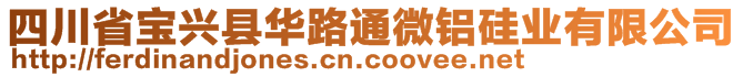 四川省寶興縣華路通微鋁硅業(yè)有限公司