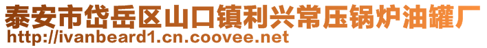 泰安市岱岳区山口镇利兴常压锅炉油罐厂