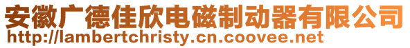 安徽廣德佳欣電磁制動器有限公司