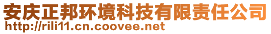 安慶正邦環(huán)境科技有限責任公司