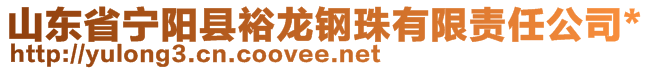 山東省寧陽縣裕龍鋼珠有限責(zé)任公司*