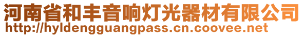 河南省和豐音響燈光器材有限公司