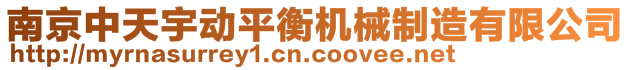 南京中天宇動平衡機械制造有限公司