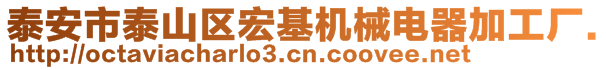 泰安市泰山区宏基机械电器加工厂.