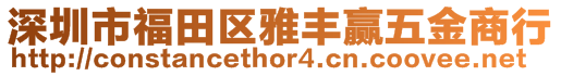 深圳市福田区雅丰赢五金商行