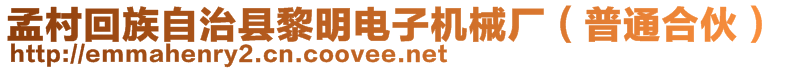 孟村回族自治縣黎明電子機(jī)械廠（普通合伙）