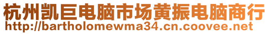 杭州凱巨電腦市場(chǎng)黃振電腦商行