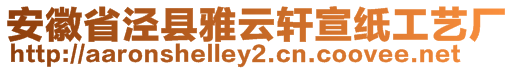 安徽省涇縣雅云軒宣紙工藝廠