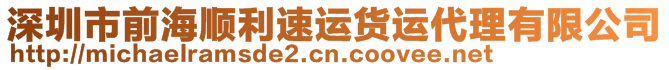 深圳市前海順利速運貨運代理有限公司