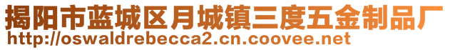 揭陽市藍城區(qū)月城鎮(zhèn)三度五金制品廠