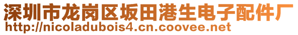 深圳市龙岗区坂田港生电子配件厂