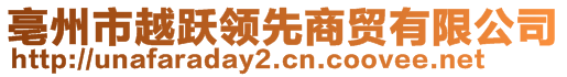 亳州市越躍領(lǐng)先商貿(mào)有限公司