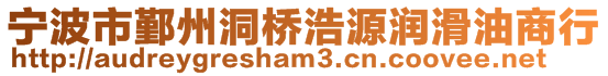 寧波市鄞州洞橋浩源潤滑油商行