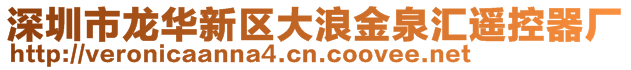深圳市龍華新區(qū)大浪金泉匯遙控器廠
