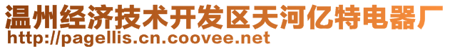 溫州經(jīng)濟(jì)技術(shù)開發(fā)區(qū)天河億特電器廠