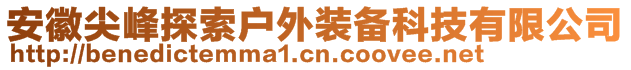 安徽尖峰探索戶外裝備科技有限公司