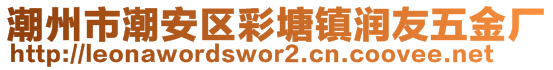 潮州市潮安區(qū)彩塘鎮(zhèn)潤(rùn)友五金廠