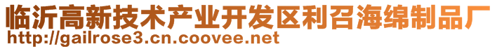 臨沂高新技術(shù)產(chǎn)業(yè)開(kāi)發(fā)區(qū)利召海綿制品廠