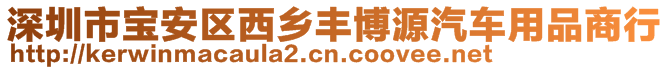 深圳市寶安區(qū)西鄉(xiāng)豐博源汽車用品商行