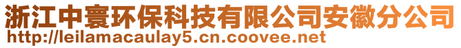 浙江中寰環(huán)保科技有限公司安徽分公司