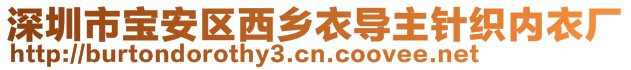 深圳市寶安區(qū)西鄉(xiāng)衣導(dǎo)主針織內(nèi)衣廠