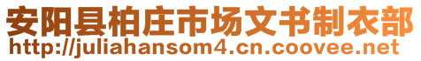 安陽縣柏莊市場文書制衣部