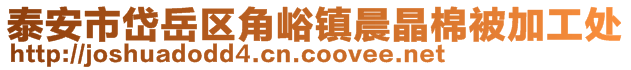 泰安市岱岳区角峪镇晨晶棉被加工处