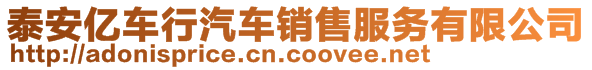 泰安億車行汽車銷售服務(wù)有限公司