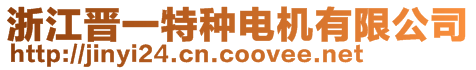 浙江晉一特種電機有限公司