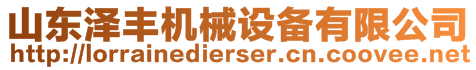 山東澤豐機械設(shè)備有限公司