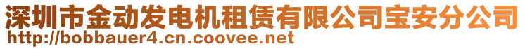 深圳市金動發(fā)電機租賃有限公司寶安分公司