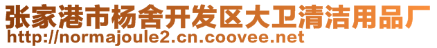 張家港市楊舍開發(fā)區(qū)大衛(wèi)清潔用品廠