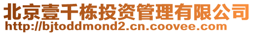 北京壹千棟投資管理有限公司